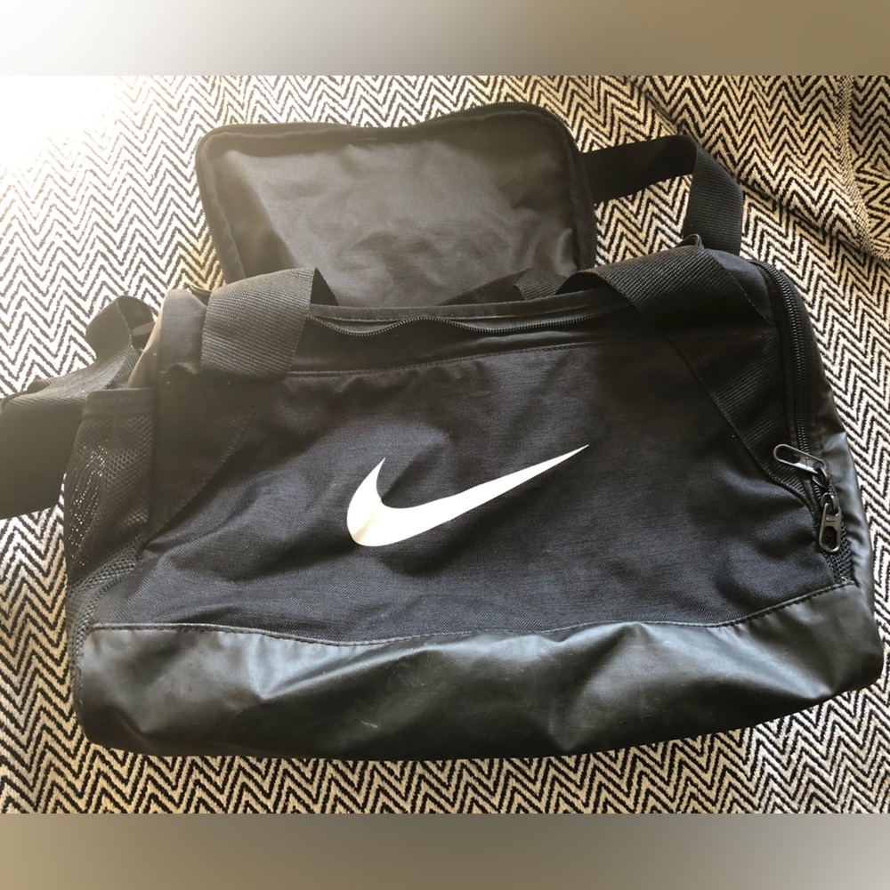 Nike Black Sports Bag with White Logo